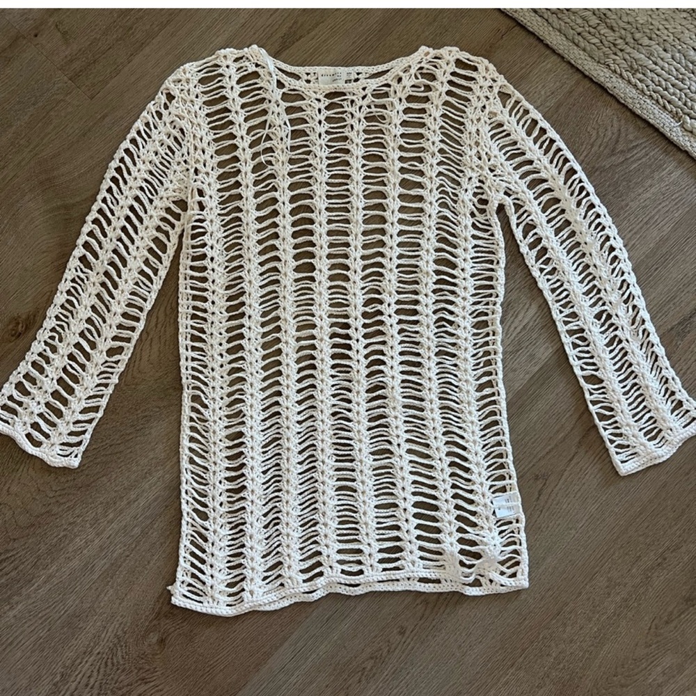 White Crochet Knit Top